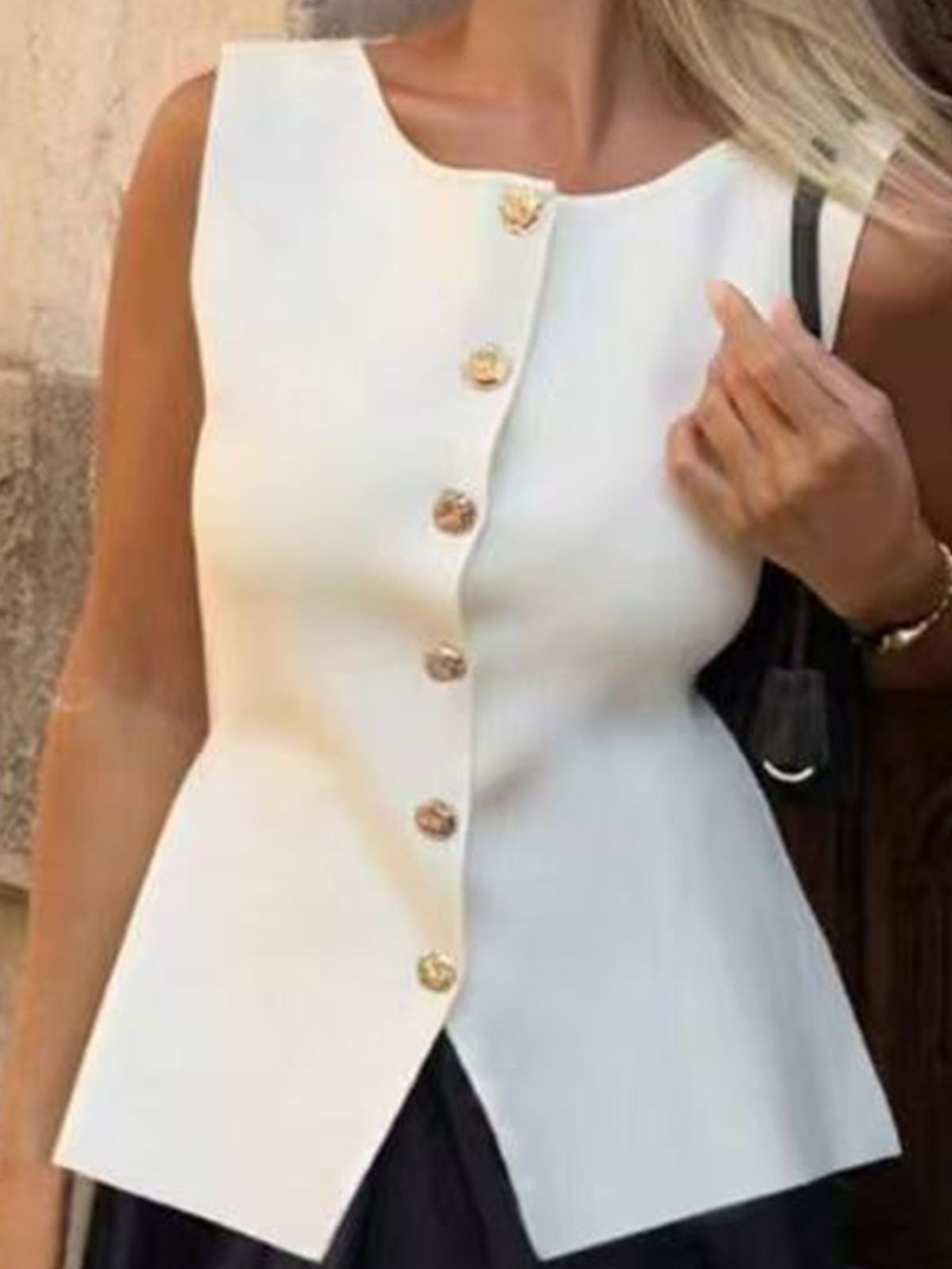 Women's Clothing Summer Solid Color Sleeveless Knit Cardigan For Women Slim Fit Elegant Commuter Sweater/Coat_ecoleips.com