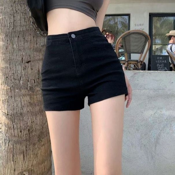 Petite Women's Stylish Three-dimensional Bow Denim Shorts, Summer High-waisted Sexy Tight-fitting Hot Pants_ecoleips.com