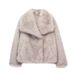 French-Inspired Faux Fur Short Coat – Oversized Lapel Jacket In 15 Trendy Colors, Boho Streetwear Essential_ecoleips.com