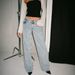Women's Clothing Low Waist Straight Pants Washed Light Blue Denim Trousers_ecoleips.com
