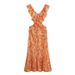 23 Styles Of XX European And American Style Women's New Spring V-neck Ruffle Design Backless Printed Dresses_ecoleips.com