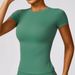 Women's Clothing T Shirt Quick Drying Yoga Fitness Clothes Outdoor Running Sports Round Neck Tight Slim Short Sleeve Trousers Suit_ecoleips.com