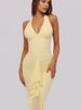 Mozision Mesh Deep V Neck Backless Sexy Maxi Dress Women Elegant Halter Off-shoulder Sleeveless Ruffled Club Party Long Dress_ecoleips.com