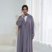 Women's Clothing Modest Abaya Dress V-Neck Abaya & Scarf Set – Flowy Polyester Maxi Dress With Matching Shawl ( Modest Fashion, Travel & Urban Wear)_ecoleips.com