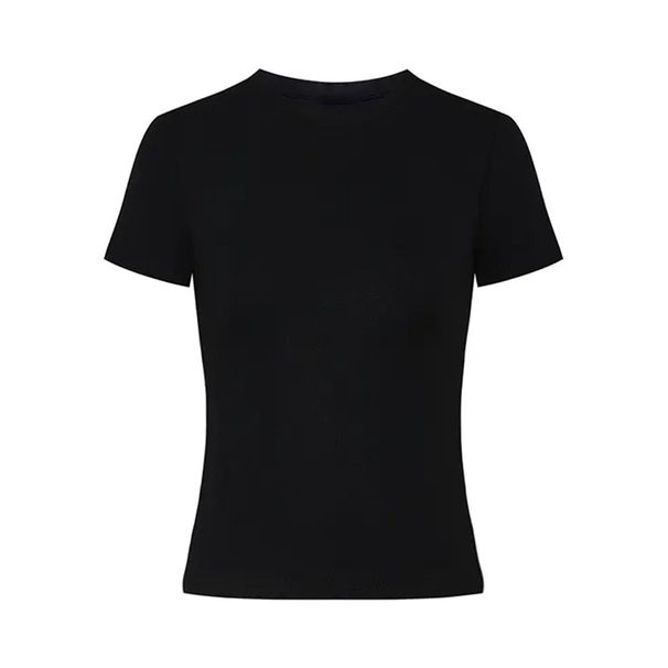 Women's Clothing White Short Sleeved Women's Winter Plus Velvet Slim Fit Hot Girl Short Bottoming Shirt Summer Round Neck Inner Wear_ecoleips.com