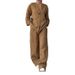 Cross-border European American Style White Linen Collared Shirt And Wide-leg Pants Set For Women, Loose Casual Home_ecoleips.com