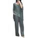 Breathable Printed V-Neck Lounge Set – Lightweight Polyester Palazzo Pants & Oversized Top For Summer Comfort_ecoleips.com