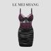 Cro-Border Summer European And American Style Sexy Strap Bodycon Underwire Fihbone Elegant Slim Lace Solid Color_ecoleips.com