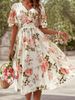 Plus Size Floral Dress For Women Waist Cinching Summer Fashion For Spring/Autumn_ecoleips.com