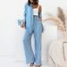 Women's Clothing Casual Solid Color Ruffled Shorts Shirt Fashion Suit Female Two Piece Suit_ecoleips.com