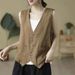 Cotton And Linen Women's Vest, Summer Stylish Casual Thin Loose Sleeveless Outerwear, Pure Cotton Jacket Top_ecoleips.com