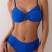 Women's Solid Color Sexy Bikini Set – Crinkle Hollow-Out Two-Piece Swimwear With Removable Padded Cups_ecoleips.com