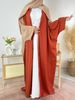 Women's Clothing Abaya Color Matching Coat Dress Long Skirt Robe_ecoleips.com
