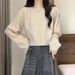 girl Round Neck Soft Sweater For Women Sring Autumn 2025 New Style Lazy Loose Slimming Pullover Long Sleeve Short Knitted_ecoleips.com
