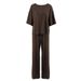 European And American Summer New Knitted Short Sleeve Long Pants Comfortable Pajama Set Cross-Border Wholesale Soft_ecoleips.com