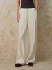 Suitable For All Seasons Si Linen Elastic Drawstring Airy Wide-Leg For Women 25 Summer New Lazy Loose Slimming Straight Pants 9017_ecoleips.com