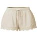 2025s Summer Solid Color Lace-Up Shorts Casual Pants For Women_ecoleips.com