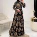 Women's Clothing Muslim New Leopard Print Pleated Fashionable And Elegant Dress_ecoleips.com