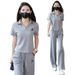Women's Stylish Sports Suit Set Petite Chic Youthful Versatile Slimming Lapel Short Sleeve Summer New Style_ecoleips.com