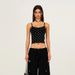 SMFK Black Garden Sports Camisole Cross Flower Full Print Hot Girl Slim Fit Short Tank Top Summer New Style_ecoleips.com