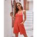 Summer Women's Romper Jumpsuit - Sleeveless Adjustable Strap Pocket Shorts With Elastic Knit Fabric, Casual Overalls For Streetwear, ( 16 Colors)_ecoleips.com