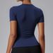 Women's Quick Drying T-Shirt Short Sleeve Thin Breathable Crew Neck Sports Top For Running Casual Fitness Yoga Wear_ecoleips.com