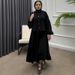 Verve 2025 Spring/Summer New Comfortable Fashion Muslim Loose Solid Color Set Dress_ecoleips.com
