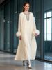 K Mingyuan Style New Round Neck Diamond Studded Pleated Solid Color Dress_ecoleips.com