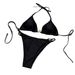2025 New European And American Style Sexy Nylon Glossy Metal Ring Tie Backless Two-Piece Bikini Swimsuit_ecoleips.com