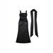 French Socialite Style Evening Dress Elegant Classy Ribbon Embellishments Fishbone Tie Slim Fit Slip Women's Dress_ecoleips.com