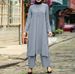 2025 New Muslim Women's Two-Piece Set Fashionable Elegant Solid Color Irregular Long Shirt Top Wide-Leg Pants_ecoleips.com