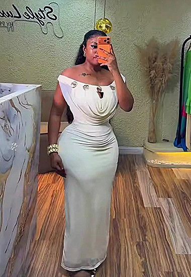 Women's Clothing Autumn Off-the-Shoulder High-Waisted Slimming Bodycon Long Dress For Women American Style_ecoleips.com