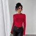 Women's Slim Fit Sequined Top Long Sleeves Sparkly Bling Early Autumn Style Thin Commuter Top_ecoleips.com