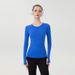 Women's Quick Drying Long Sleeve Sports Yoga T-Shirt Crew Neck Running Fitness Top Sweat Absorbing Bodysuit 1.0_ecoleips.com