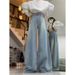 Light Blue Double-button Wide-leg Jeans For Women, 2025 Spring-summer New Style, High-waisted, Loose-fitting, Slimming,_ecoleips.com