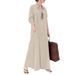 Women's Clothing new style solid color lapel long sleeve pocket simple loose casual long shirt dress_ecoleips.com