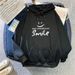 Autumn Winter New Fleece-Lined Hooded Sweatshirt For Women Plus Size Student Loose Letter Print Class_ecoleips.com