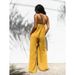 Women's Clothing Sexy V-neck halter loose jumpsuit home casual holiday style jumpsuit woman_ecoleips.com