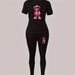 Women's Fashion Tight-Fitting T-Shirt And Pants Set Short-Sleeved Clothing Outfit For Women_ecoleips.com