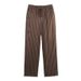 Women's Fashion Casual Striped Satin Textured Shirt Pants Set Spring And Summer_ecoleips.com