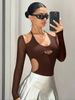 Summer High Neck Hollow out off Shoulder Jumpsuit for Women Street Fashion Slim Fit Long Sleeved Trendy European American Style_ecoleips.com