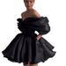 Off-Shoulder Mini Dress Style Elegant Birthday Party Wear Short Women's Clothing_ecoleips.com