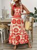 Women's Clothing Ladies Bohemian Style Dress Positioning Flower Shoulder Strap Strap Long Skirt Female_ecoleips.com
