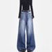 New American-style Spring Vintage Wide-leg Jeans For Women, Designed With A Straight, Loose, Floor-length Cut_ecoleips.com