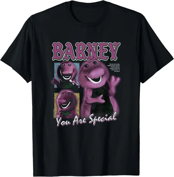 Women's T-Shirts Barney You Are Special Collage Character Retro Print T-Shirt_ecoleips.com