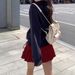 Preppy Style Red Polka Dot Midi Skirt High Waisted Slimming Tie Waist Petite Pleated New Autumn Women's Bottoms_ecoleips.com