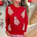 Christmas Tree 3D Embroidered Sweatshirt – Festive Glitter Pullover For Women (S/M/L/XL, Black/Green/Red)_ecoleips.com