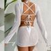 Verve Huludao Women's Swimwear 2024 New Hollow Out Tie Cover-Up Sun Protection Beach Swimsuit Bikini Three-Piece Set_ecoleips.com
