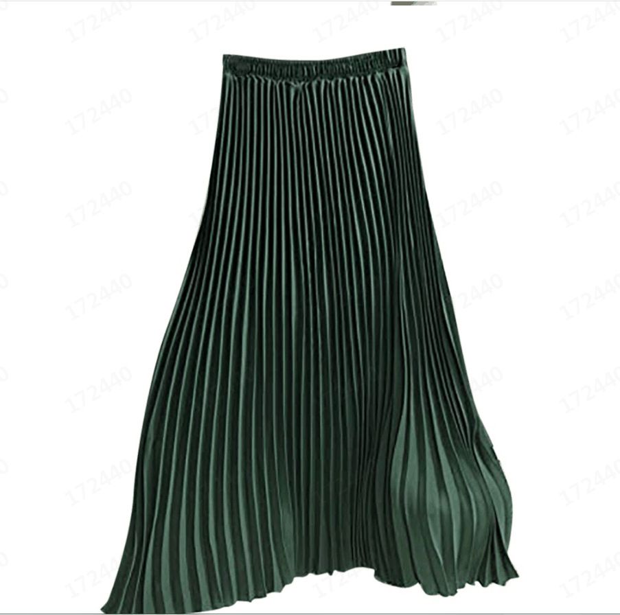 Verve 2025 High Midi For Women Elastic Waist Pleated Skirt_ecoleips.com