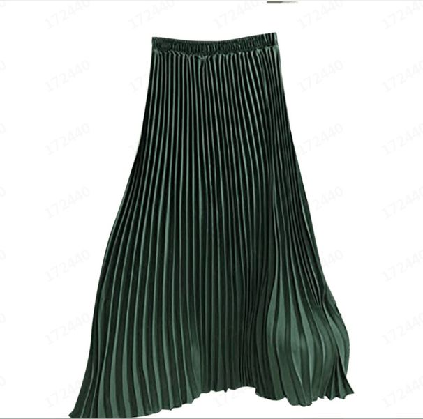 Verve 2025 High Midi For Women Elastic Waist Pleated Skirt_ecoleips.com